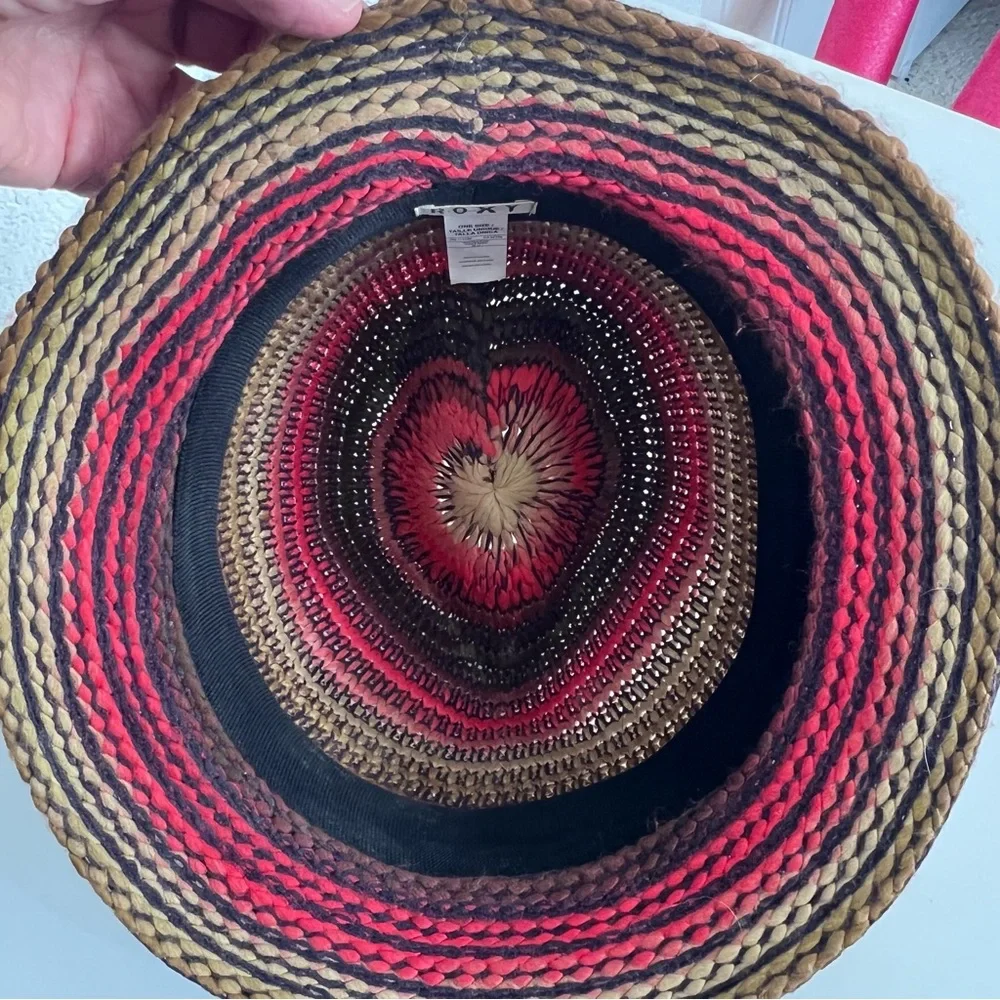 Roxy Multicolor Cross Paths Fedora Hat Weaved Unisex One Size